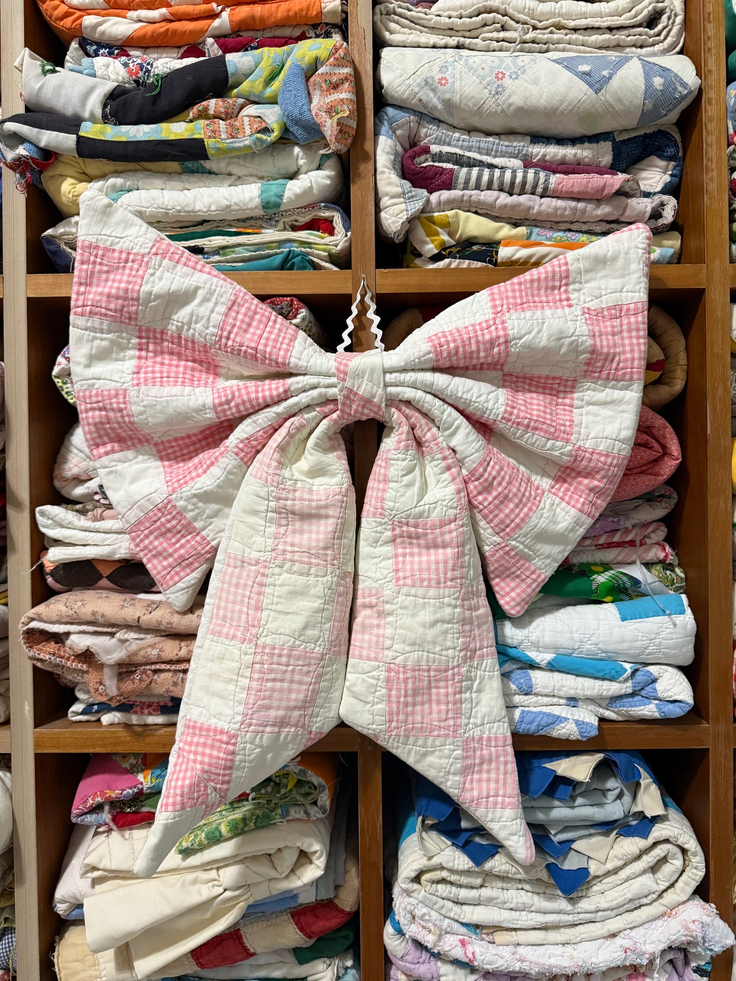 Pink Gingham Bow 1