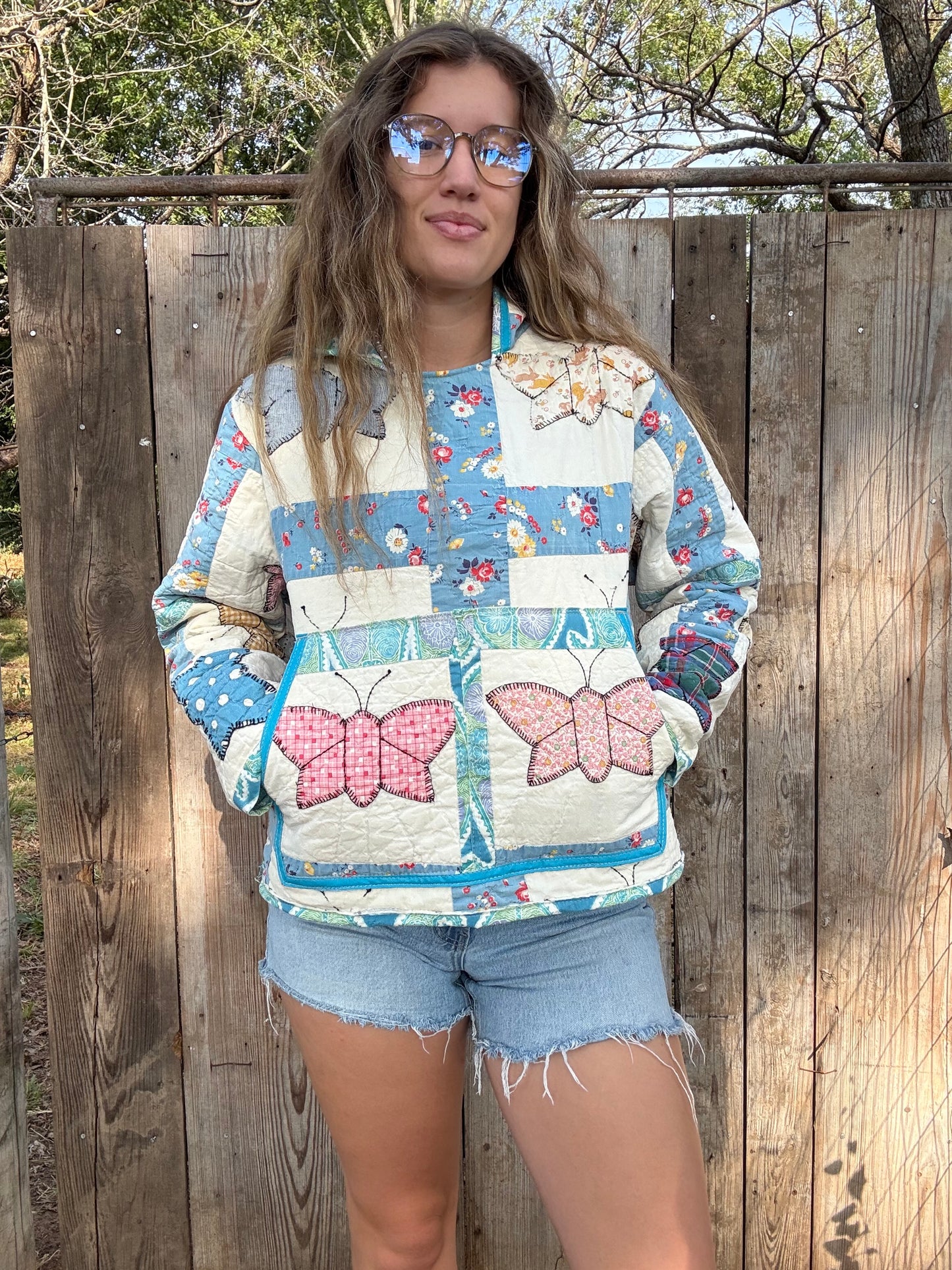 Blue Butterfly Hoodie M/L