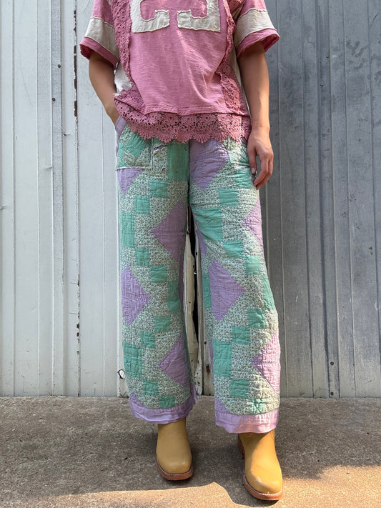 Turquoise + Lilac Pants M/L