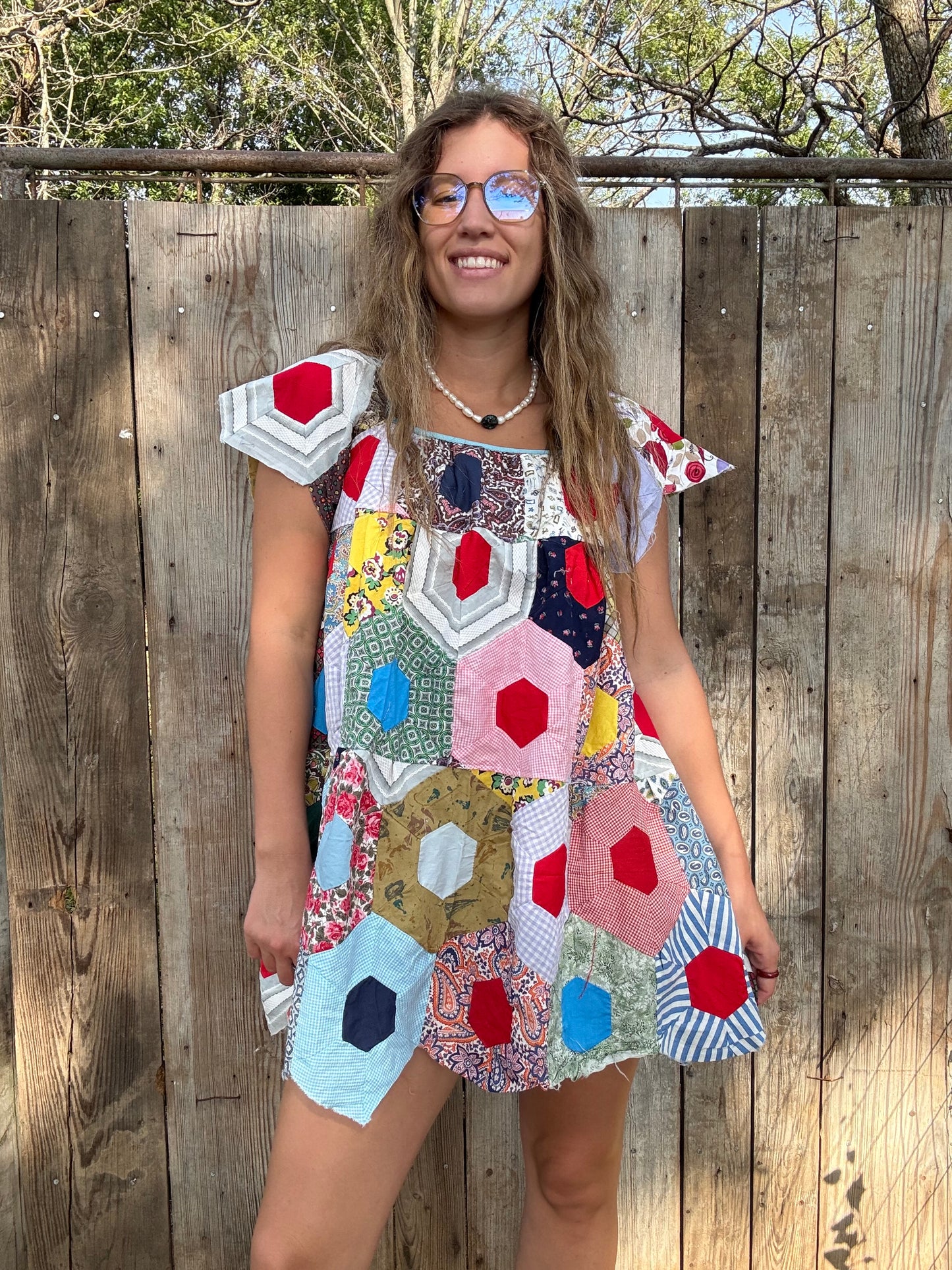 Colorful Scalloped Babydoll Dress