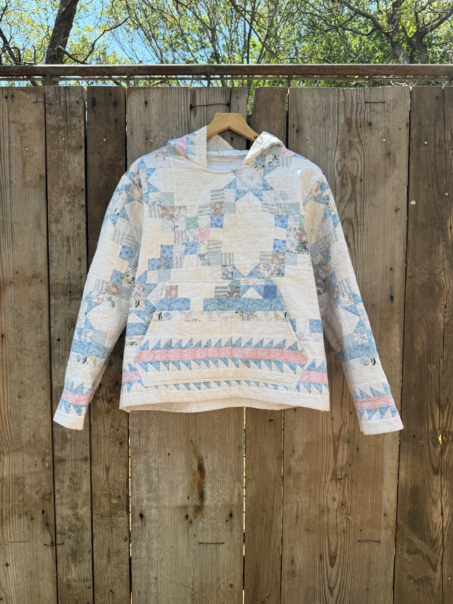 Baby Blue Patchwork Hoodie M/L