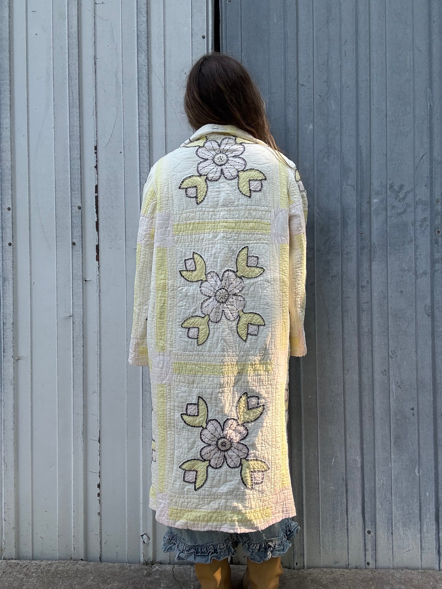 Butter Yellow Applique Duster M/L