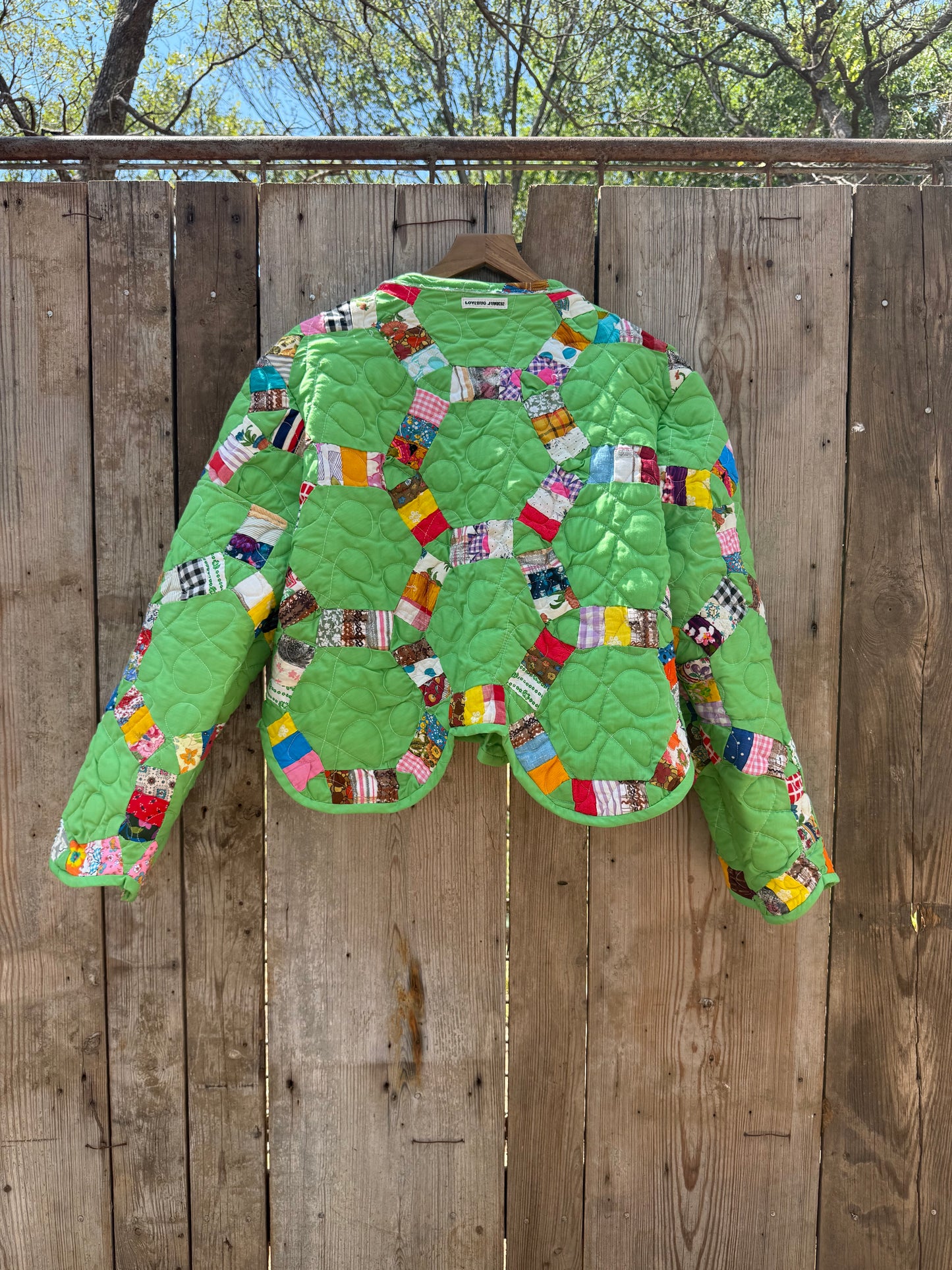 Green Scalloped Quilt Jacket L/XL