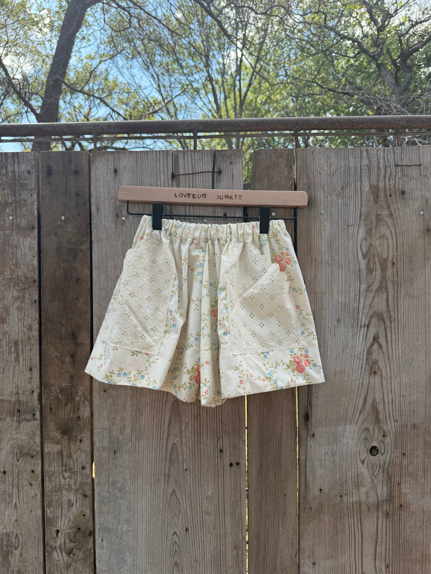 Ivory + Floral Shorts