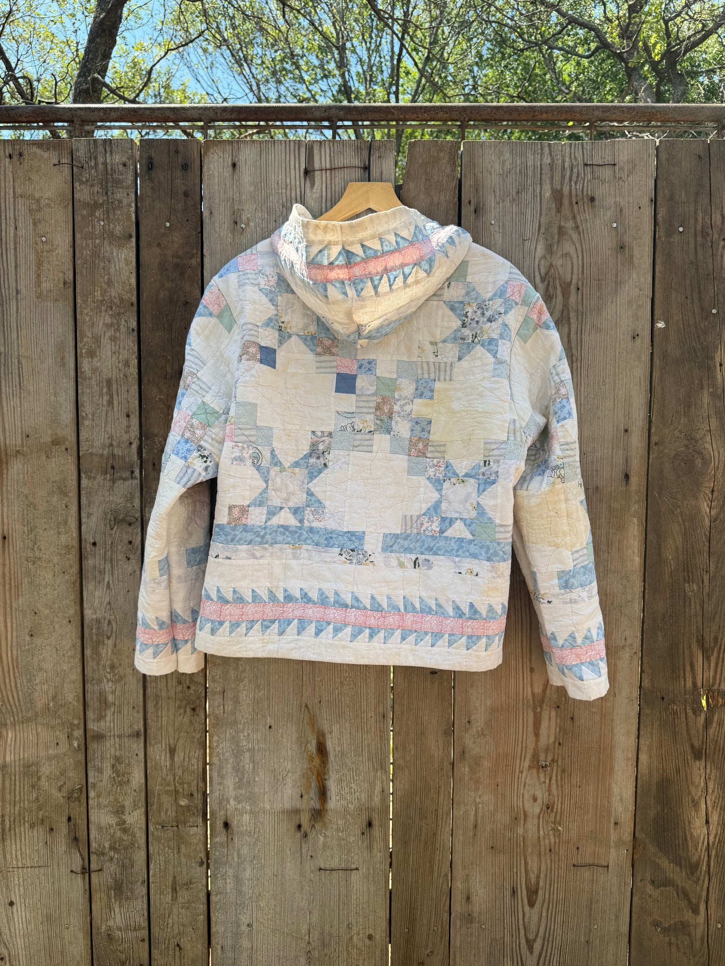 Baby Blue Patchwork Hoodie M/L
