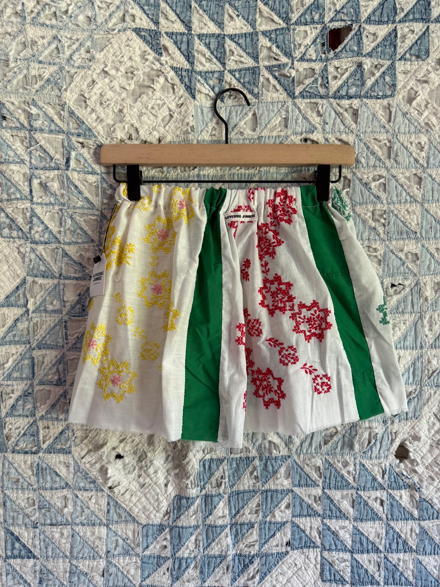 Quilt Top Embroidered Shorts