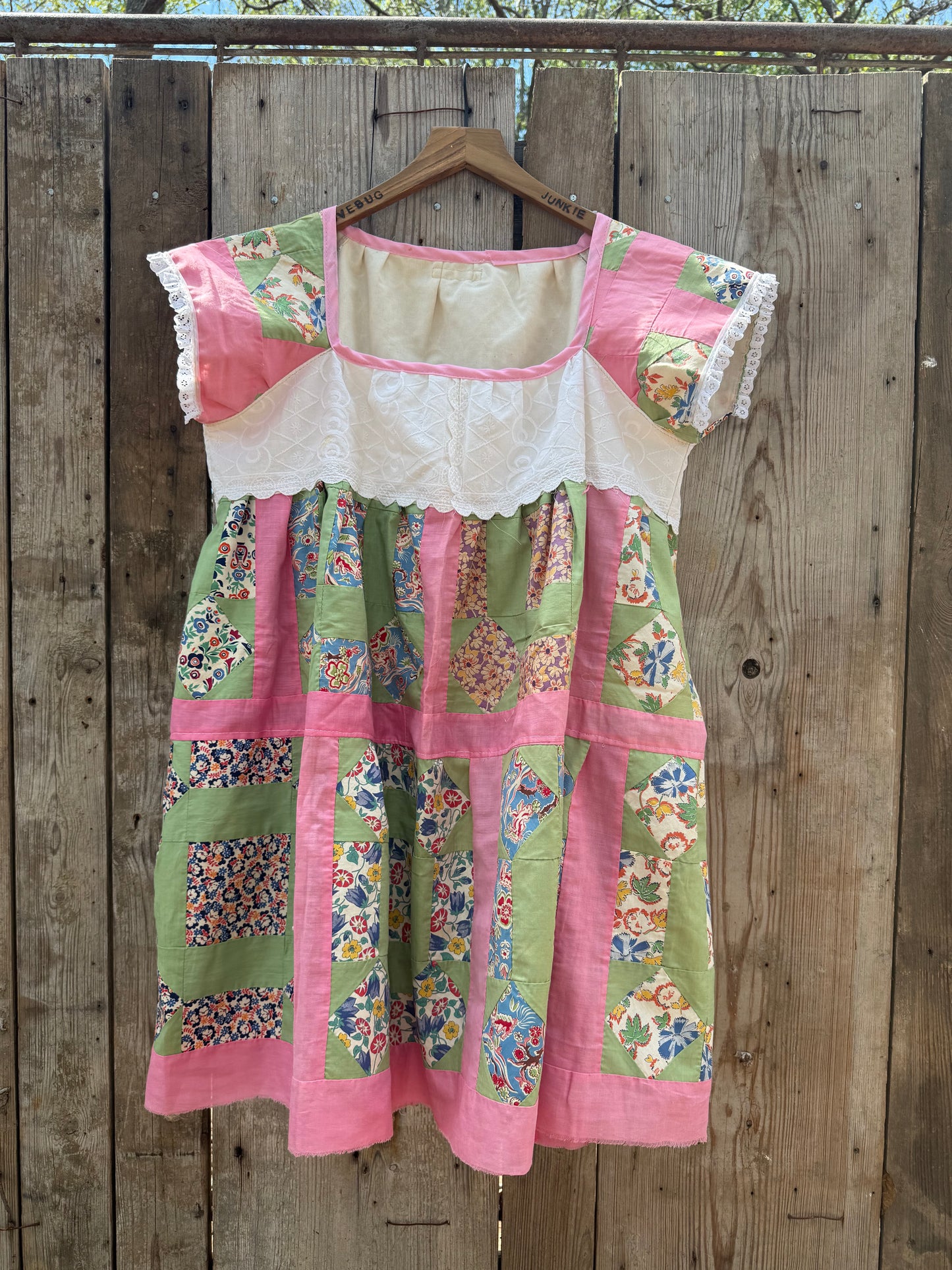 Pink + Green Babydoll Dress