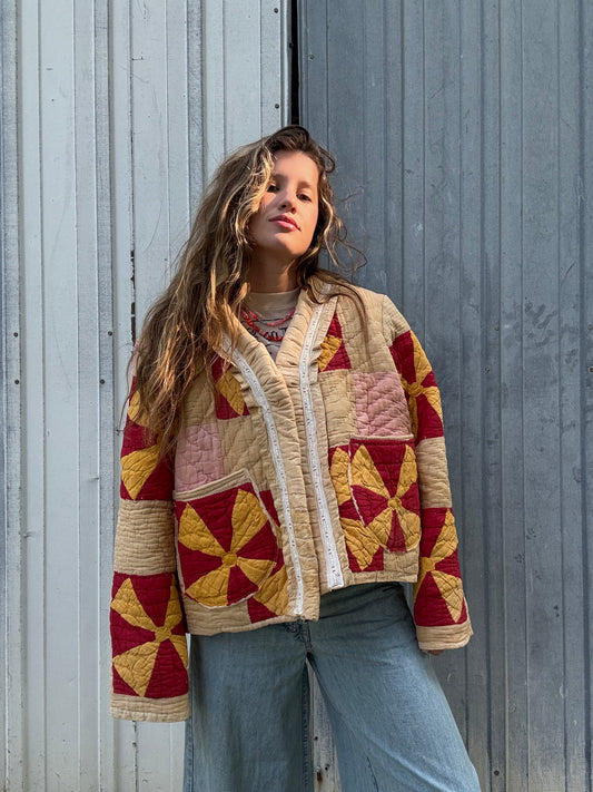 Country Windmill Quilt Jacket L/XL