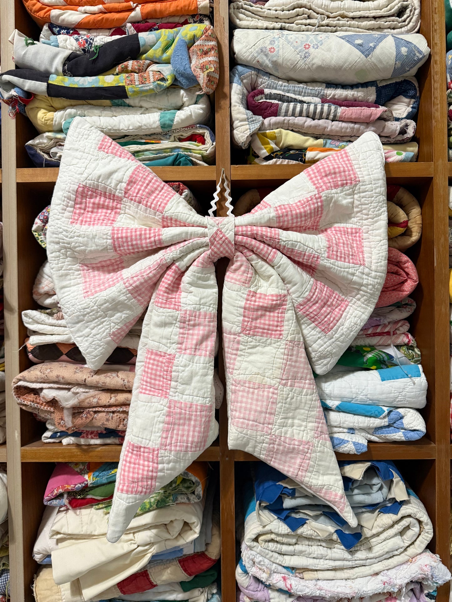 Pink Gingham Bow 2