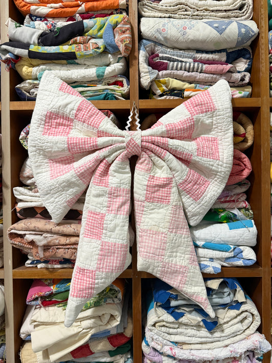 Pink Gingham Bow 2