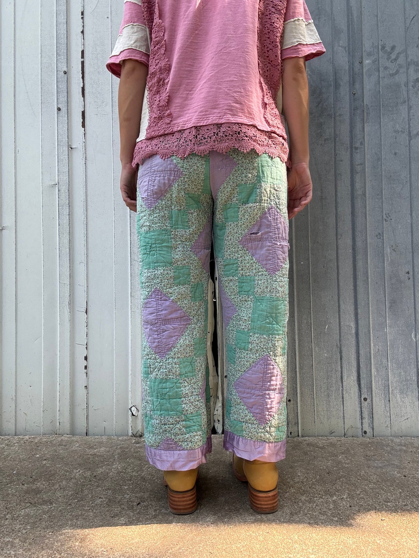 Turquoise + Lilac Pants M/L