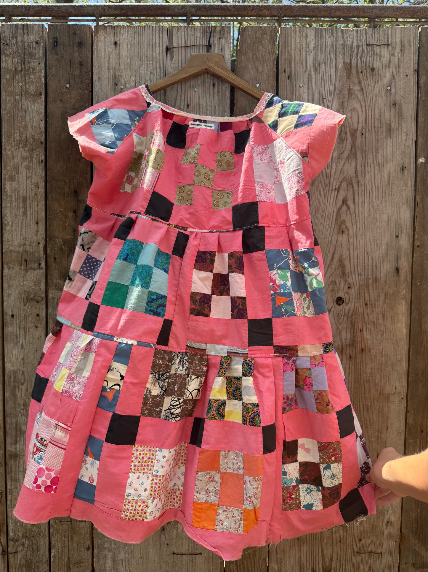 Pink Patchwork Babydoll Dress