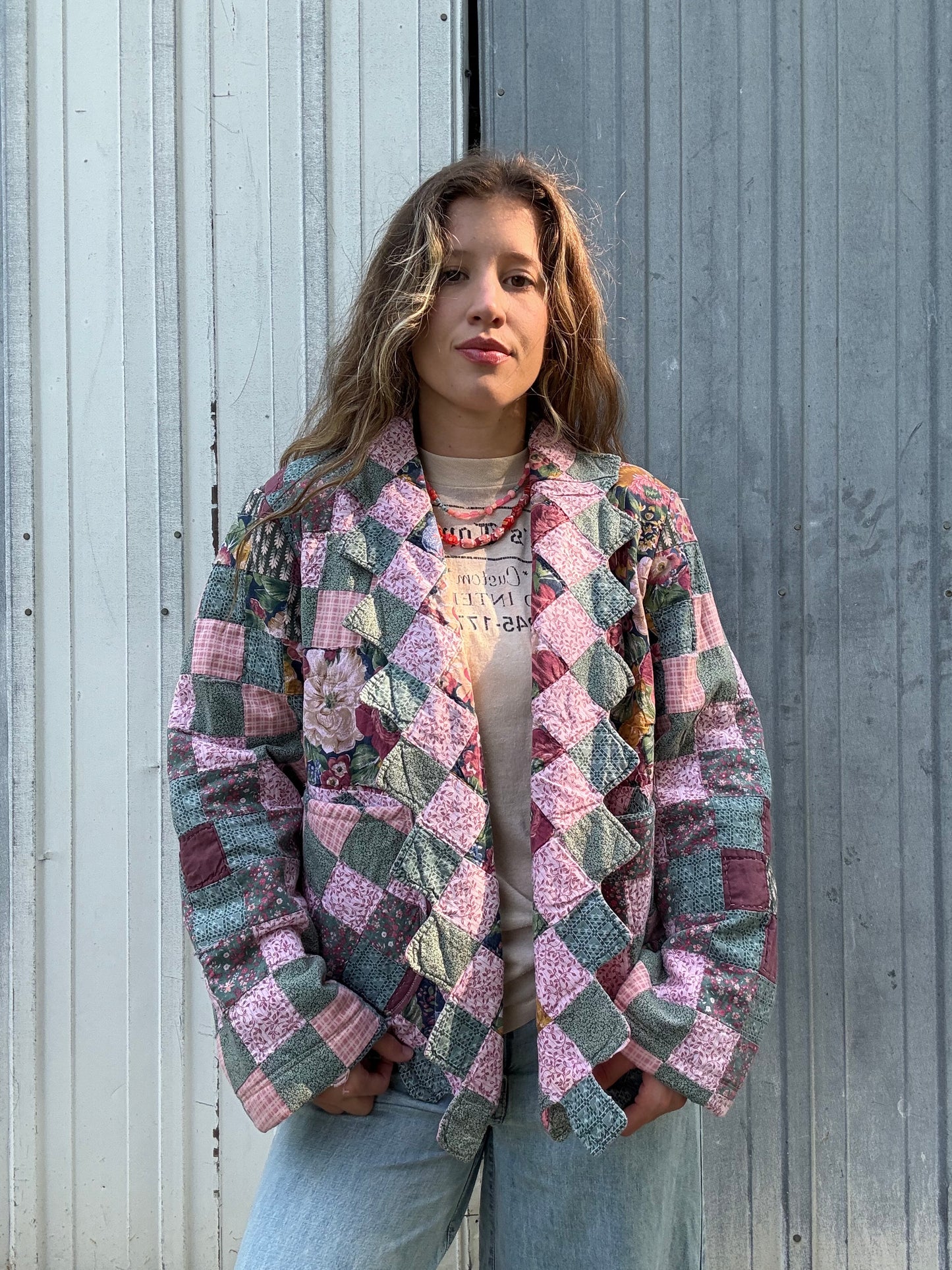 Maroon + Pine Quilt Jacket S/M