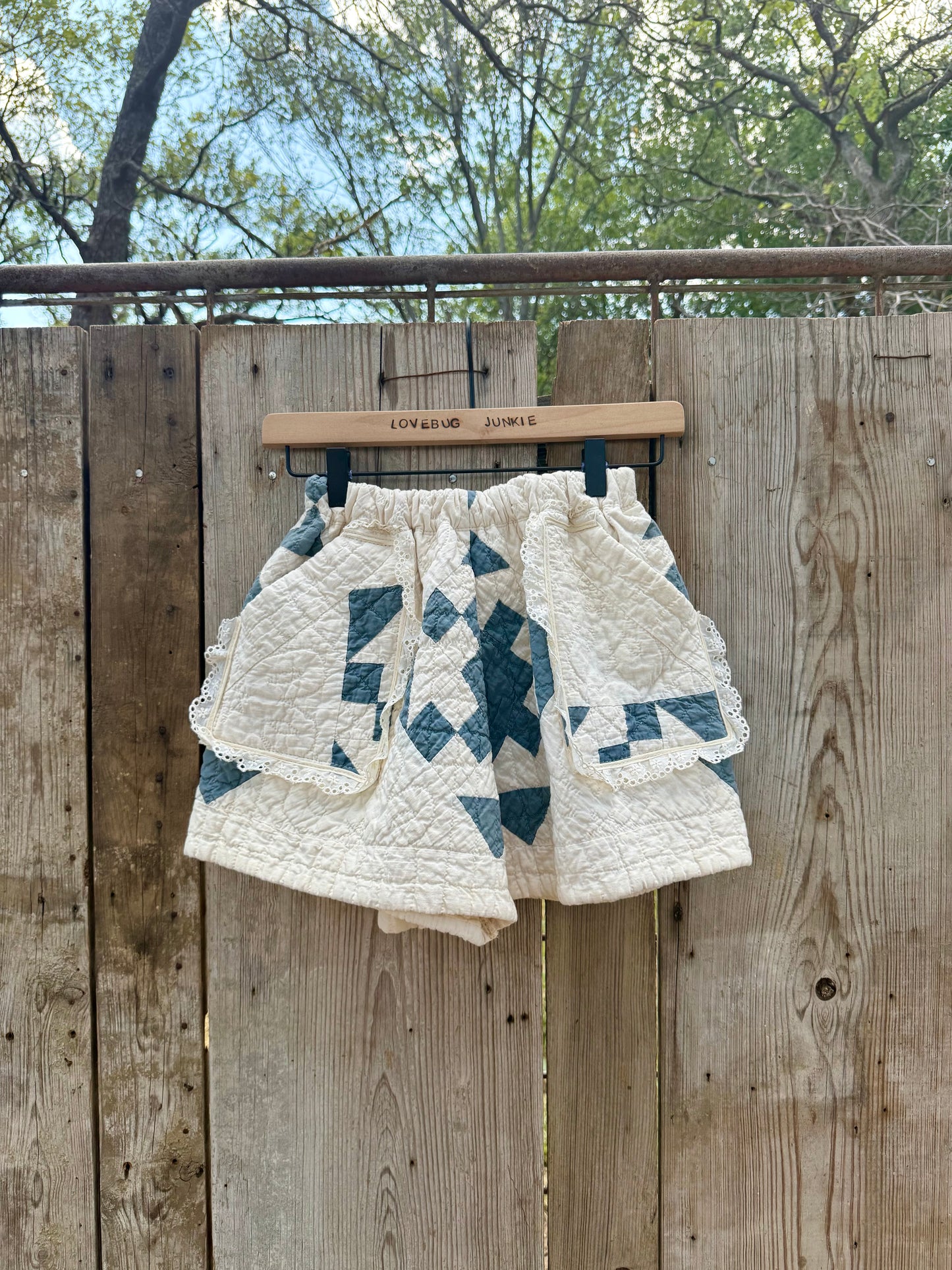 Denim + Lace Shorts