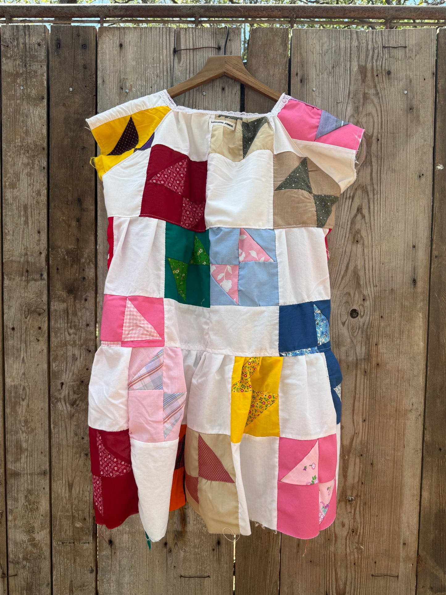 Rainbow Patchwork Babydoll Dress