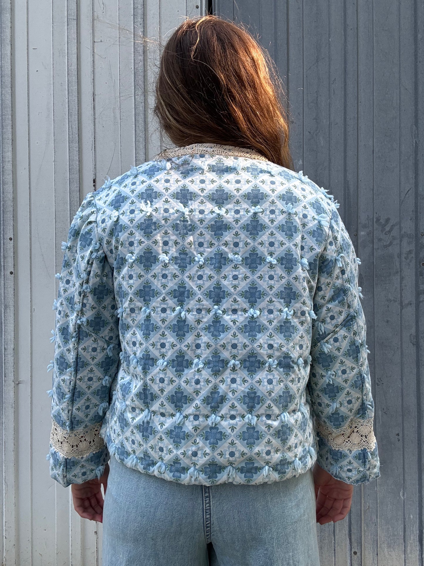 Hand-Tied Lace Quilt Jacket S/M