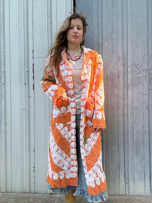 Orange Chenille Duster M/L