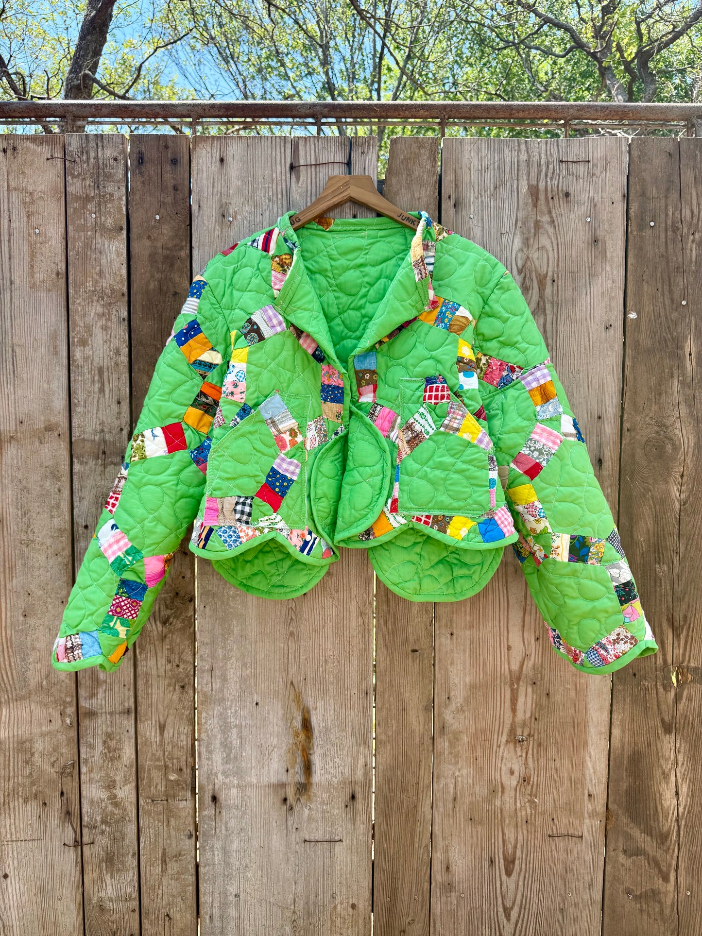 Green Scalloped Quilt Jacket L/XL
